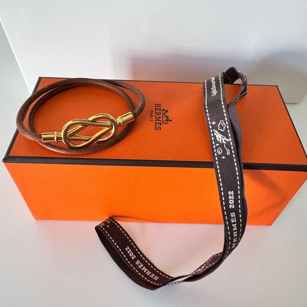 Hermes 2-row Atame Leather Bracelet - Picture 10 of 12